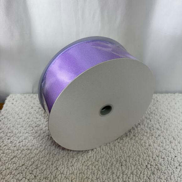 2.5" Iridescent Glitter Misted Satin Ribbon Lavender 50 Yard New Polyester Wired - Picture 1 of 4